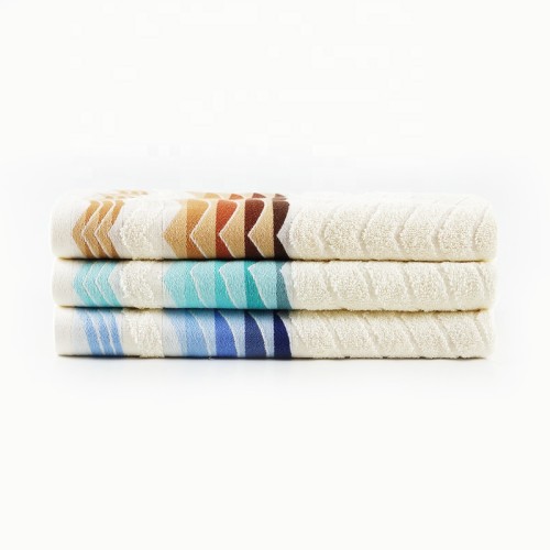 Colourful wave jacquard yarn dyed satin gear towel,100% cotton,factory supply, reusable.