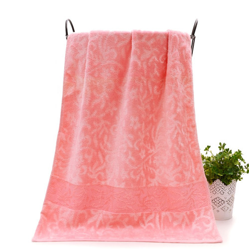 Bamboo and cotton velvet high quality jacquard towel soft and luxury light colour.