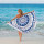 100% cotton or microfiber round tassel velvet printing beach towel Western style.