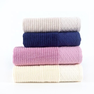 Made in China 100% Cotton Plain Color Terry Dobby Border Bath Towel