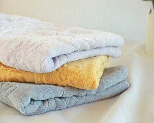 Jacquard beautiful border plain colour velvet towel 100% cotton good design,Towel with Double Border,Double Border Hotel Towel