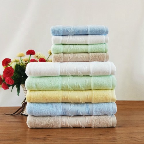 Jacquard funny western border dobby plain colour towel 100% cotton,factory supply.