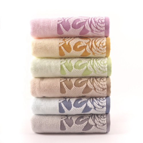 100% cotton printed monochromatic towel, factory supply, can be reused.