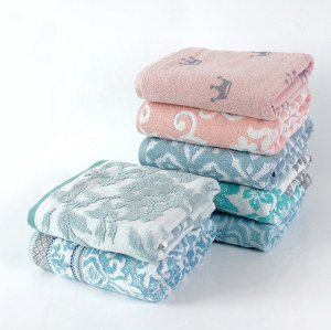 Luxury home flower jacquard pattern soft cozy towel hot sell,factory supply, reusable.