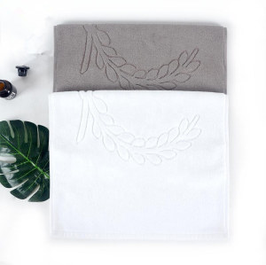 Olive branch design plain color jacquard bathmat antiskid durable for hoteland home bath room.