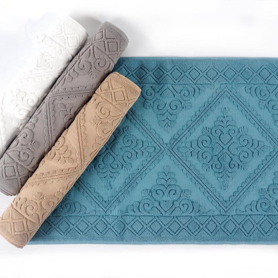 European pattern plain color jacquard bathmat antiskid durable for hoteland home bath room.