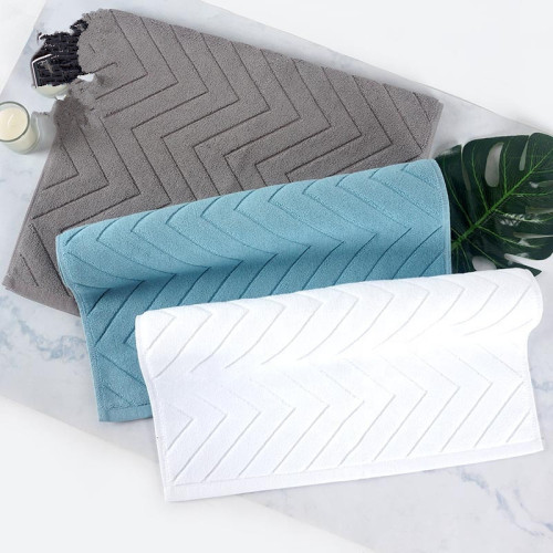 100% Cotton classic plain color jacquard bathmat antiskid durable for hoteland home bath room.
