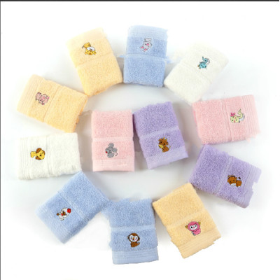 100% cotton the small size light color embroidery Christmas for children gift towel, reusable