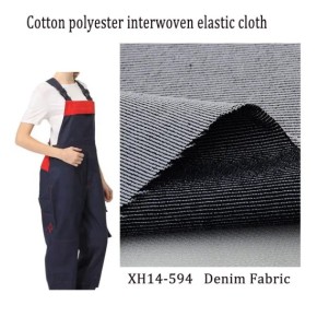 Garment Manufacture Cotton Polyester Interwoven Elastic Cloth for Denim/Jeans