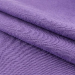 Knitted Breathable Clothing Material Cloth Plain Dyed Solid 100% Pure Cotton Single Jersey Fabric