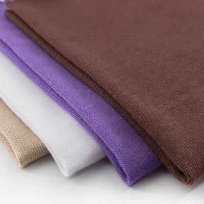 Knitted Breathable Clothing Material Cloth Plain Dyed Solid 100% Pure Cotton Single Jersey Fabric
