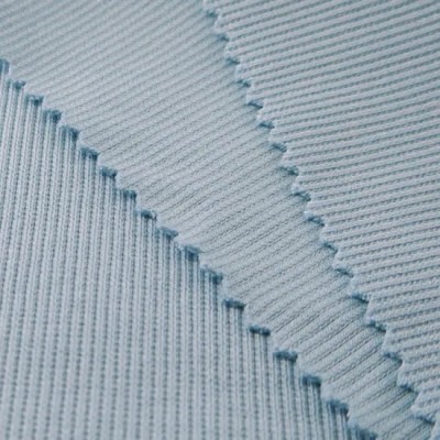 Custom Thick Clothing Accessories Cloth 95% Cotton 5% Spandex Stretch 2X2 Rib Knit Fabric for Cuffs / Hem / Collars