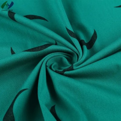 CVC 62/38 159GSM Crescent Printing Warp Knitted Rib Stripe Fabric for Dress