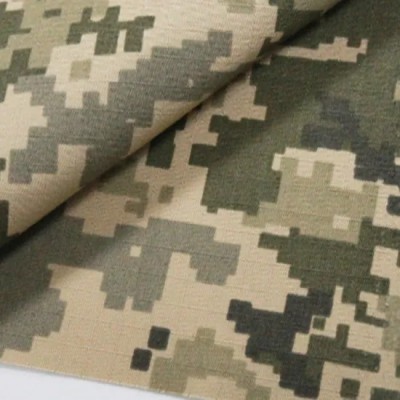 Rayon65/Cotton35 Water Reppellent Fabric Ripstop Digital Woodland Camouflage Printed for Military Uniform