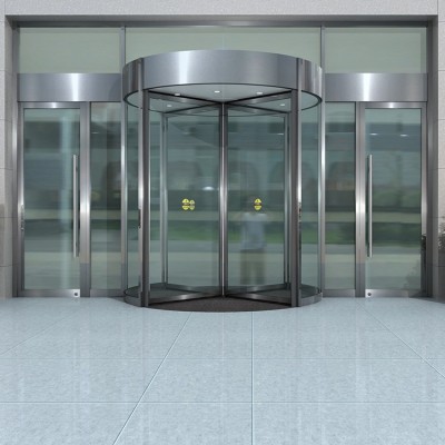 Automatic arc revolving door glass double wing revolving door luxury hotel