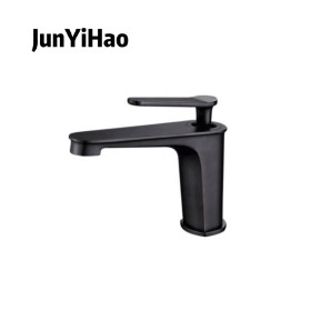 Bathroom single handle black proof brass basin faucet Gun dust light luxury wind