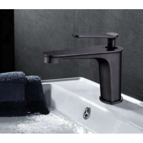 Bathroom single handle black proof brass basin faucet
