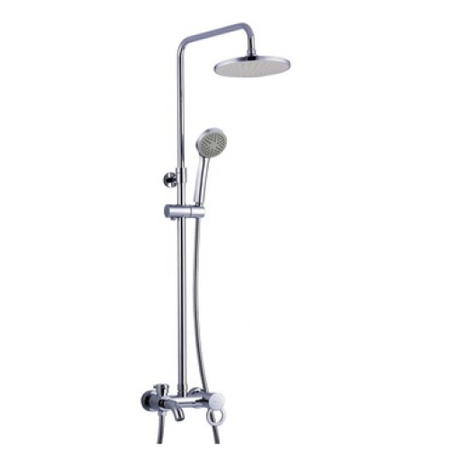 Wall mounted single handle bathroom rain shower faucet set
