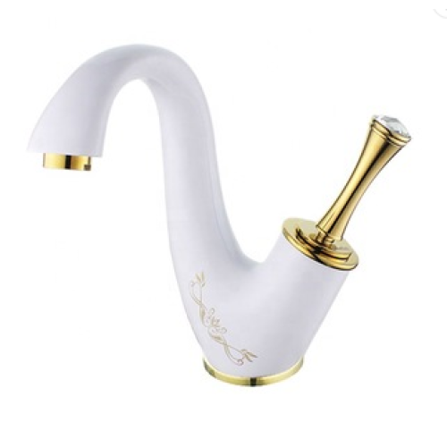 Brass wash basin faucet with zinc handle