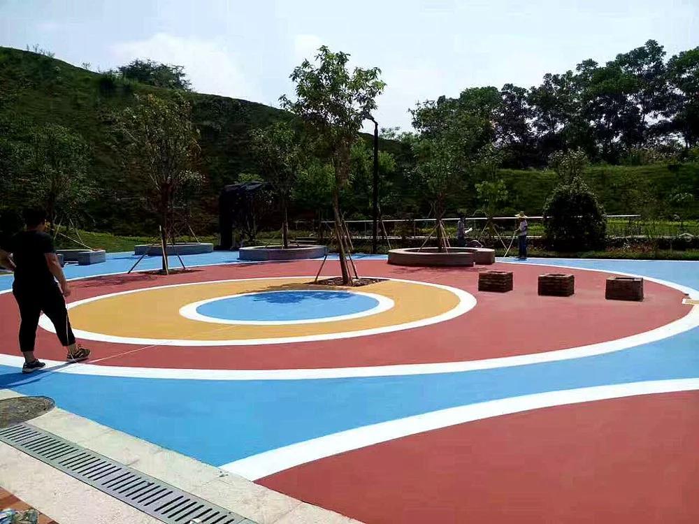 How to construct colored permeable concrete floor?