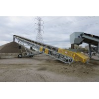 Mobile design with radial belt conveyor solution used for aggregate stacking handling