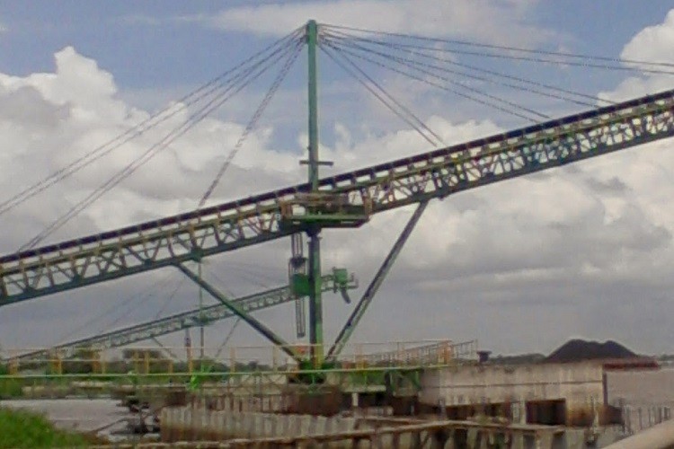 cantilever belt conveyor for barge loading