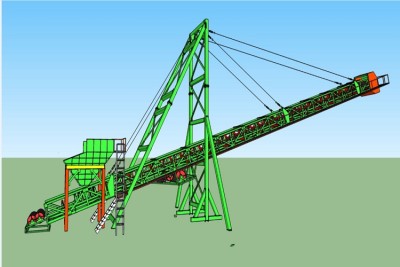 Cantilever belt conveyor for barge loading or stockpile design