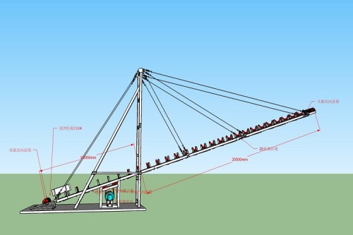 Cantilever belt conveyor for barge loading or stockpile design