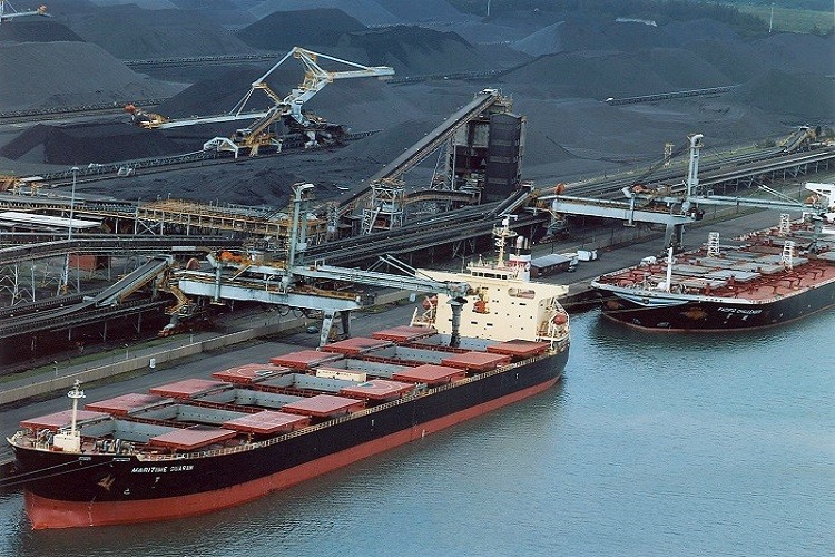 transportador de cinta para carga de buques