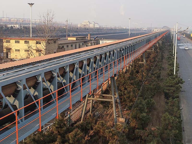tubular pipe belt conveyor for coal handling