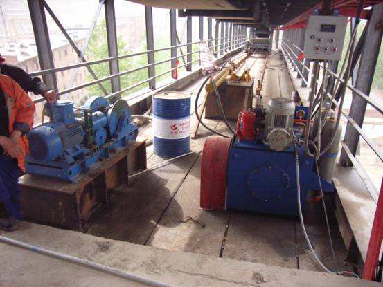 winch type belt conveyor tension device