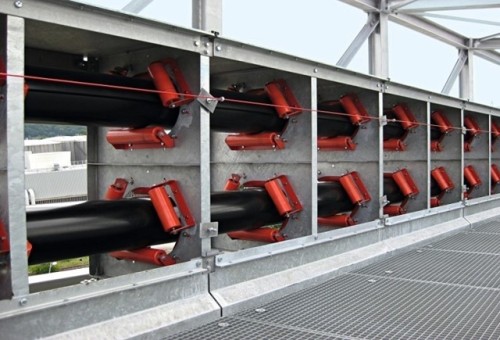 Transportador de cinta de tubería KP utilizado en carbón, piedra mineral, granos, cemento