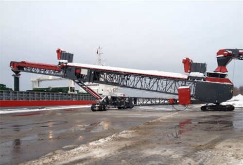 High Capacity and Flexible Rail-Mounted Telescopic Ship Loader for Bukl Material Handling