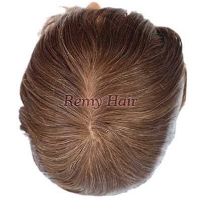 100%human hair  mono main base men top piece naturual toupee