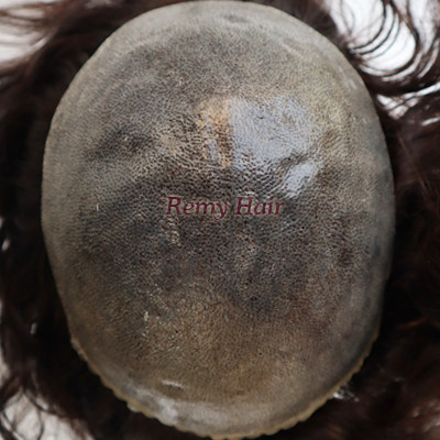 100% human hair  Super Thin Skin  top piece naturual men toupee