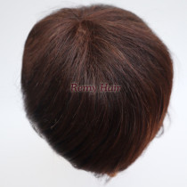 human hair replacement/hair piece for men-- mono+NPU arond men+front F net- top piece