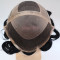 100% human hair replacement, regular stock -welded mono base with PU around and lace front toupee