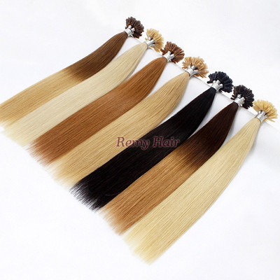 Nail/ U Tip Human Hair Extension Virgin Italian Keratin Fusion Hair Straight