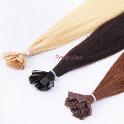 Flat tip hair Human Hair Extension Virgin Italian Keratin Fusion Hair Straight