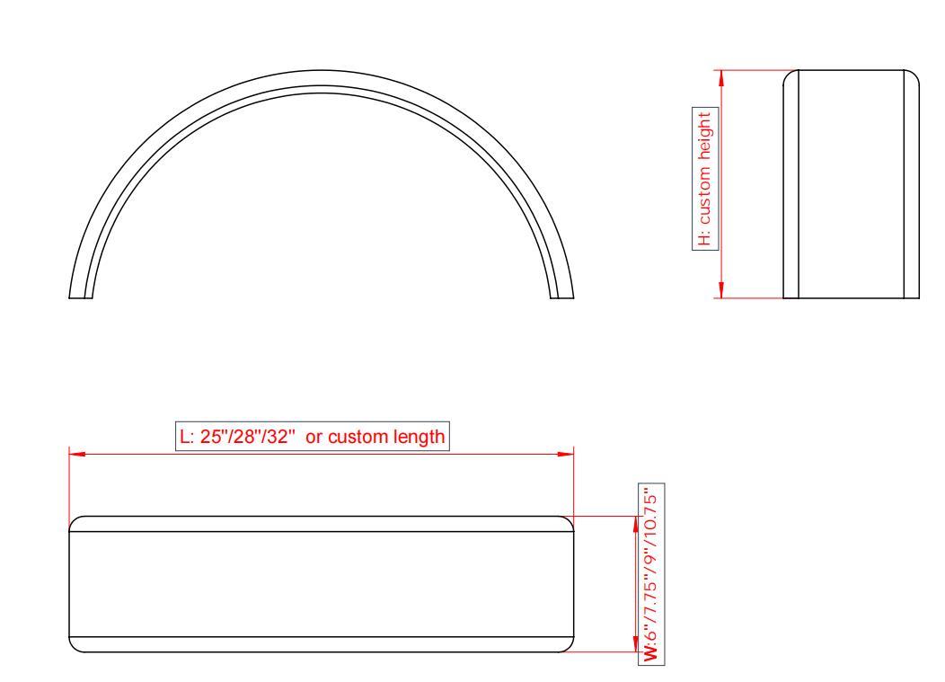 single alxe trailer fender drawing