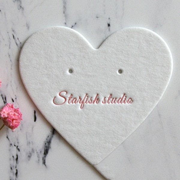 Heart-Shaped Earrings Jewelry Cards Jewelry Display Paper Cards