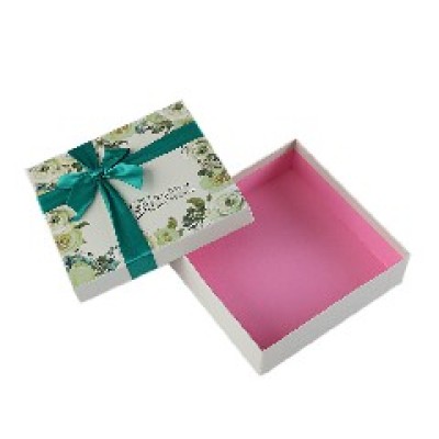 High-End Custom Bow Gift Box Heaven and Earth Cover Box