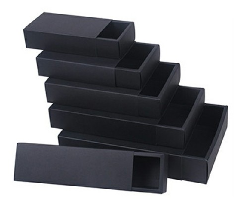 Cardboard Black and White Kraft Paper Foldable Sliding Drawer Gift Box