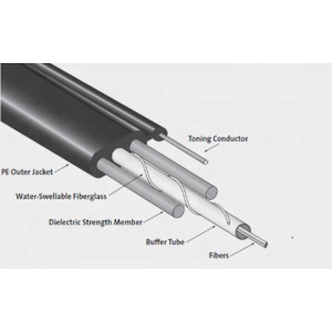 6/8/12 Core Optical Fiber Flat Type FTTH Drop Cable