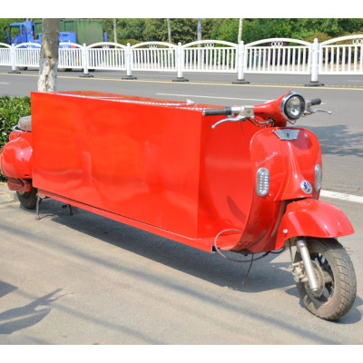 vintage food tricycle in bright red color from Chinese food truck manufacturer