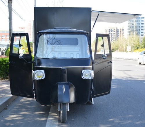 vintage food truck piaggio in black china manufacturer for food business