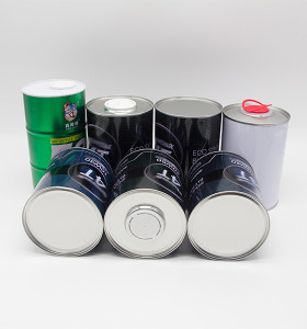 1 litre engine oil can,round tinplate can for paint