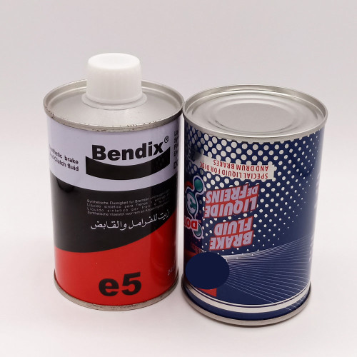 Empty brake fluid oil can tinplate with plastic screw top cap