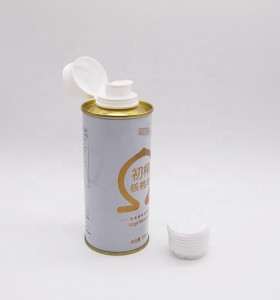 250ml Round oil tin can for olive oil packaging