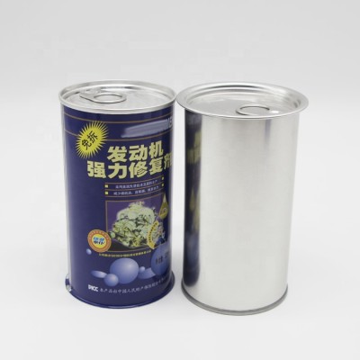 Hotsale round empty metal tin for engine oil/motor oil